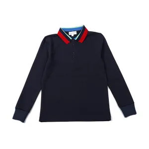 BOPOP Striped Long Sleeve Girls Polo