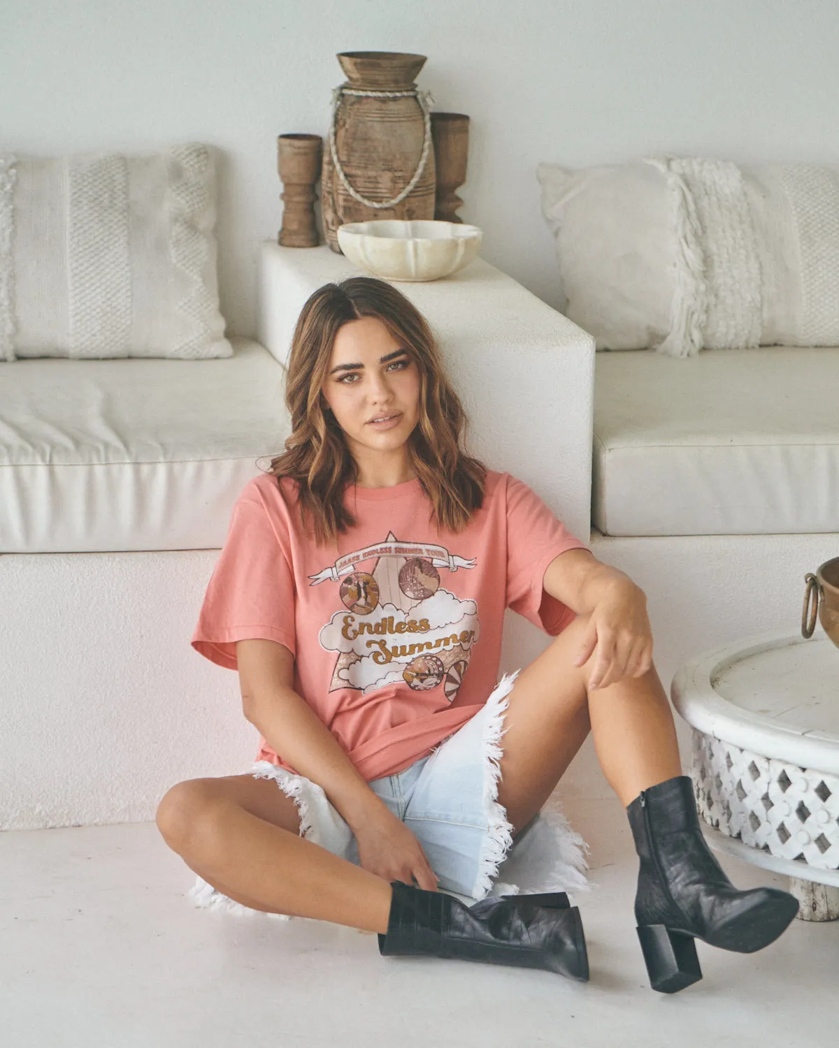 Boyfriend Tee - Endless Summer Salmon