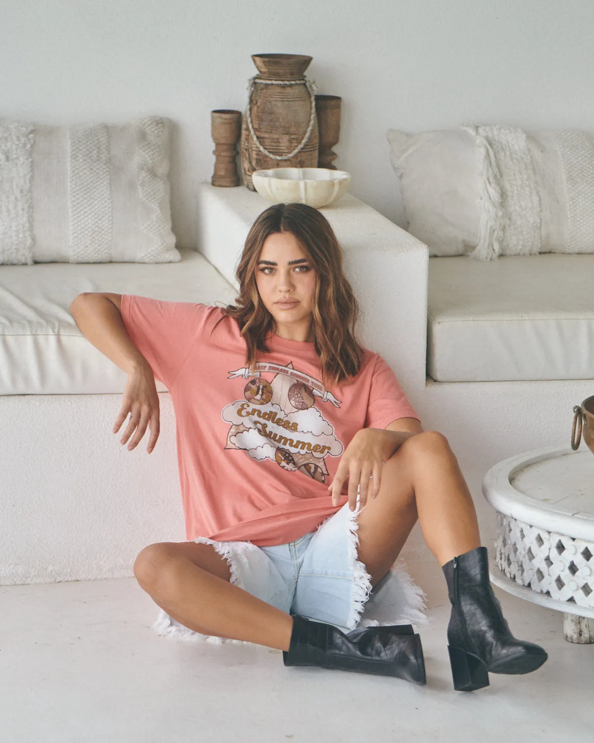 Boyfriend Tee - Endless Summer Salmon
