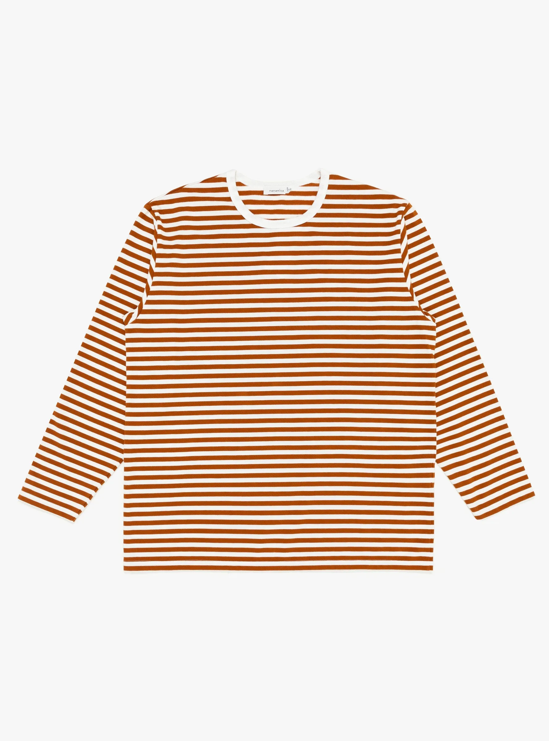 COOLMAX Stripe Jersey Long Sleeve Tee Sunset Orange & White