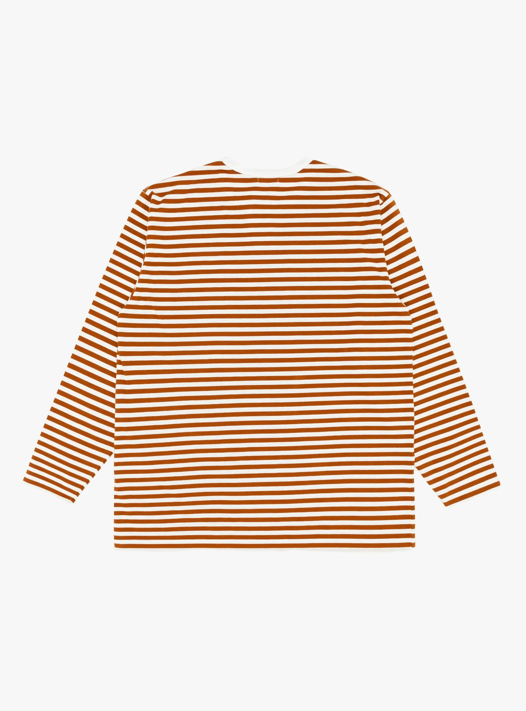 COOLMAX Stripe Jersey Long Sleeve Tee Sunset Orange & White