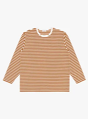 COOLMAX Stripe Jersey Long Sleeve Tee Sunset Orange & White
