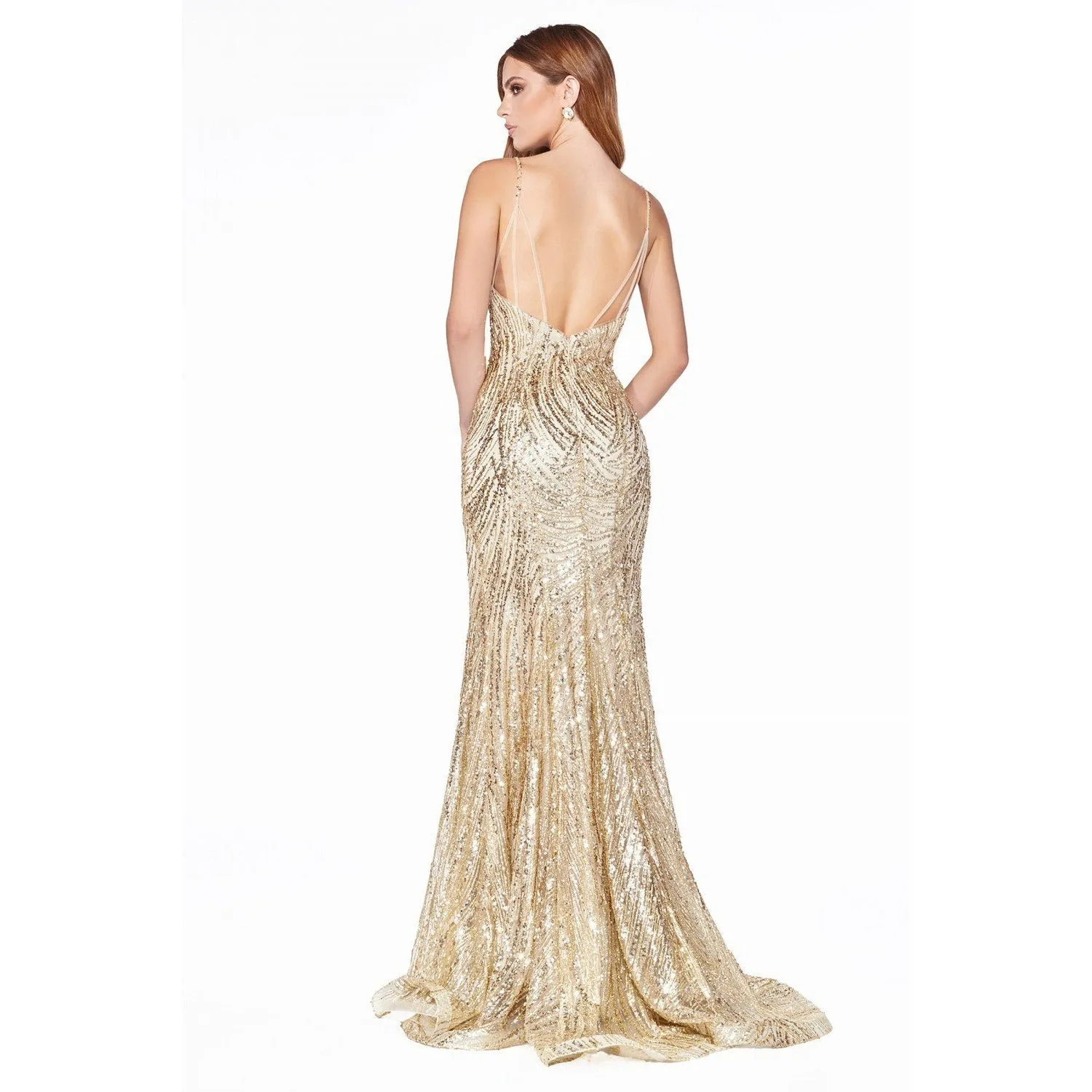 CR844 GOLD GLITTER MERMAID DRESS