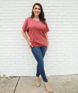 EMILY draped tunic in Withered Rose