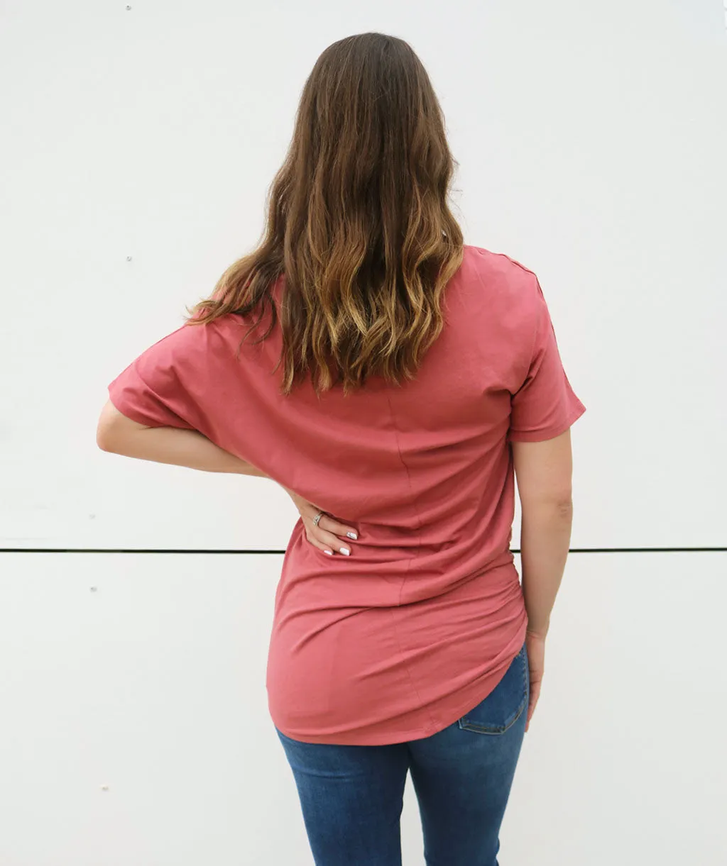 EMILY draped tunic in Withered Rose