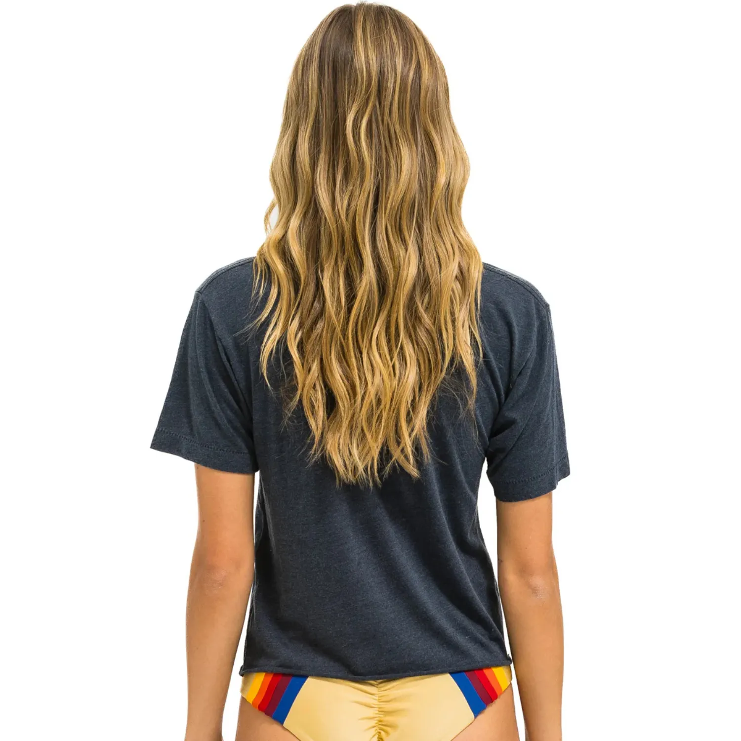 Glitter Heart Boyfriend Tee (Charcoal   Neon Pink)