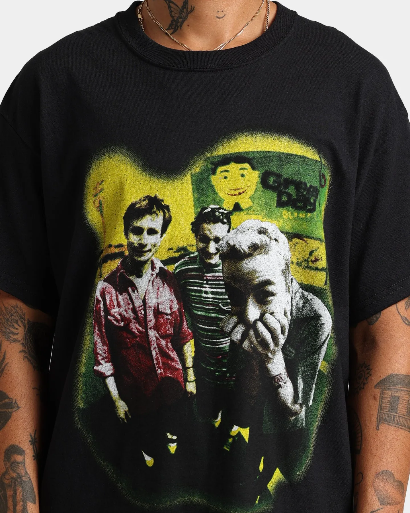 Green Day Neon Photo T-Shirt Black