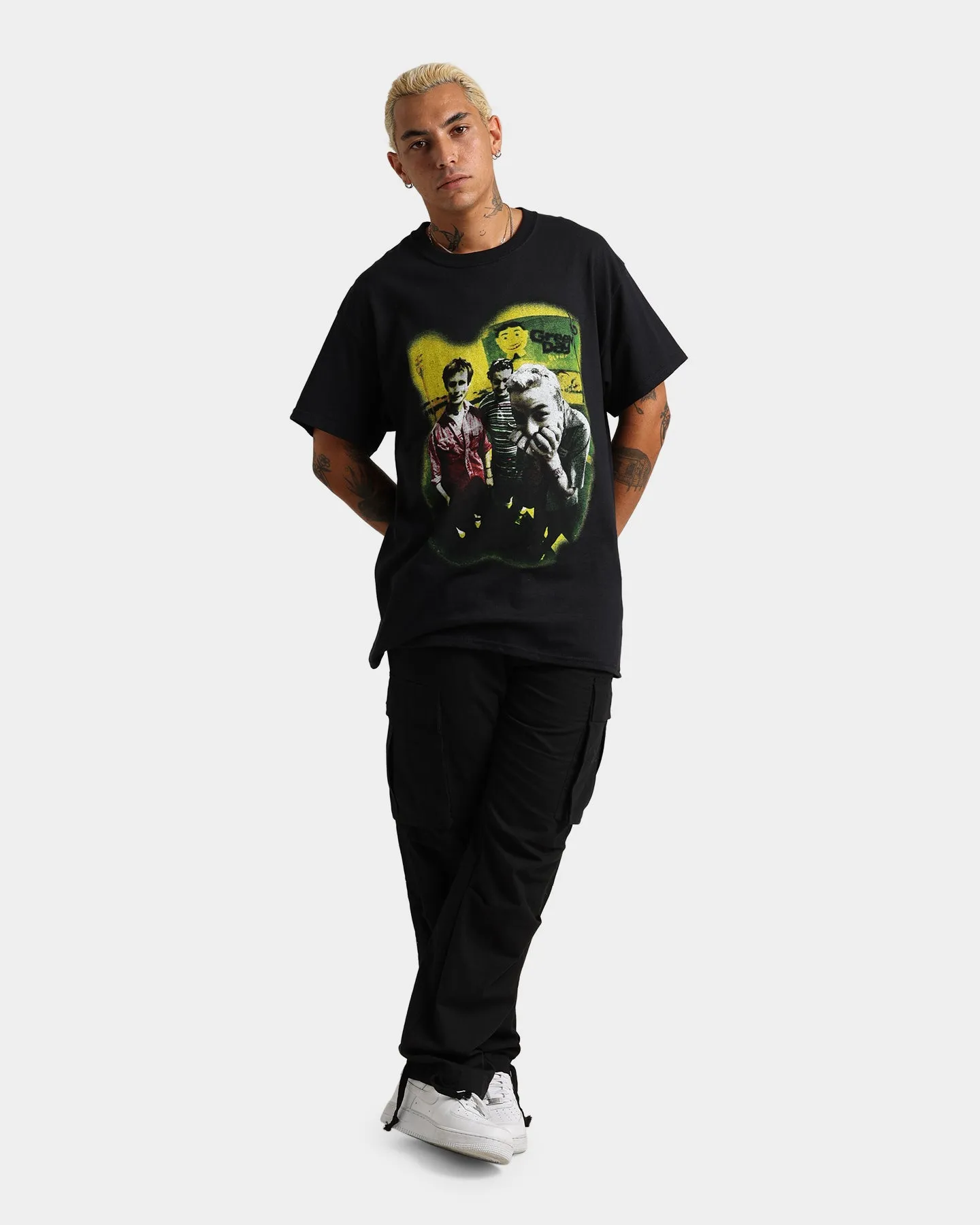 Green Day Neon Photo T-Shirt Black