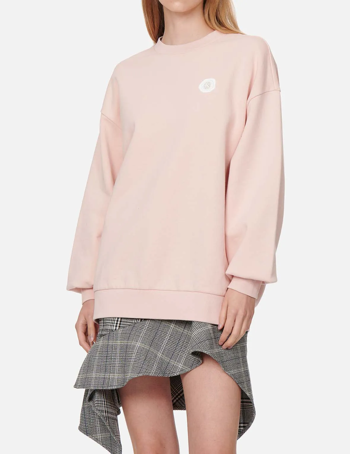 Kamon Glitter Print Oversize Sweatshirt