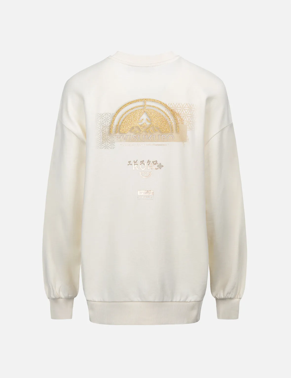 Kamon Glitter Print Oversize Sweatshirt