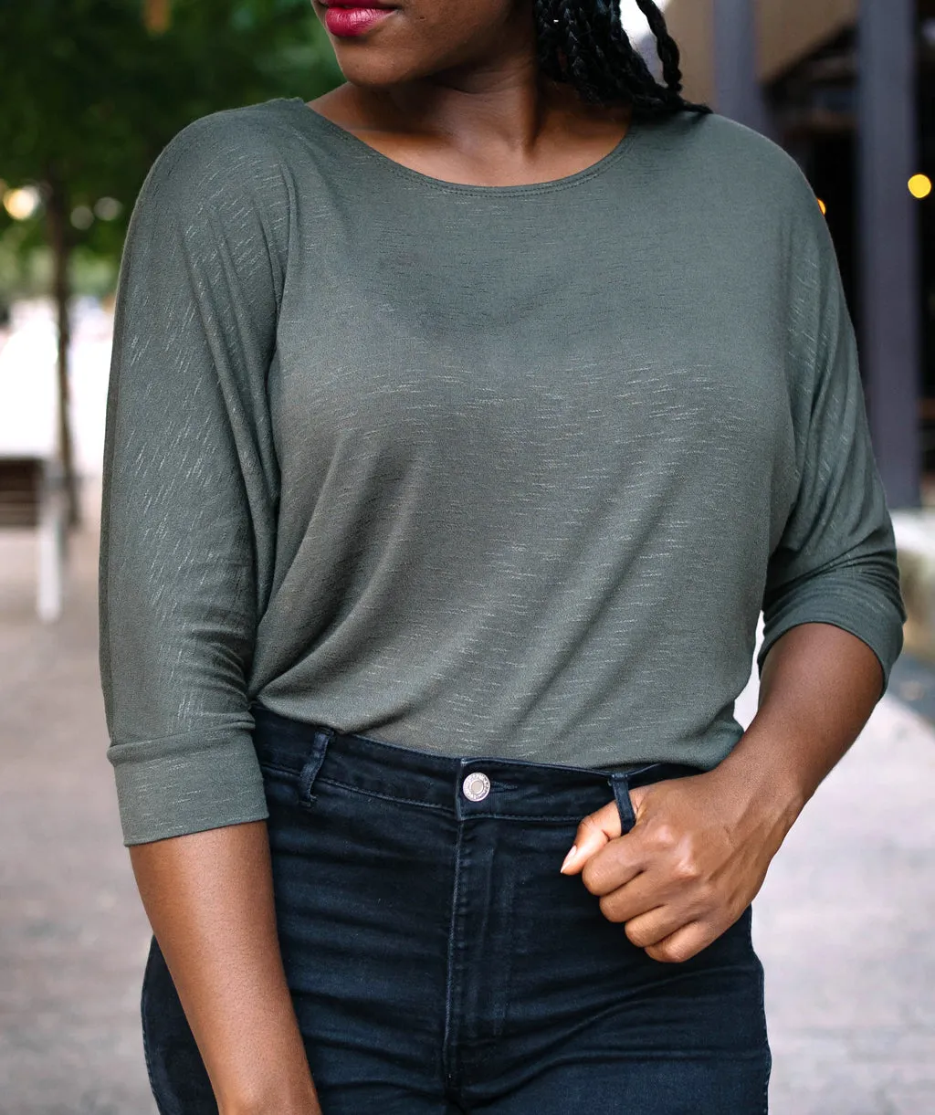 LENOX dolman top in Army Green
