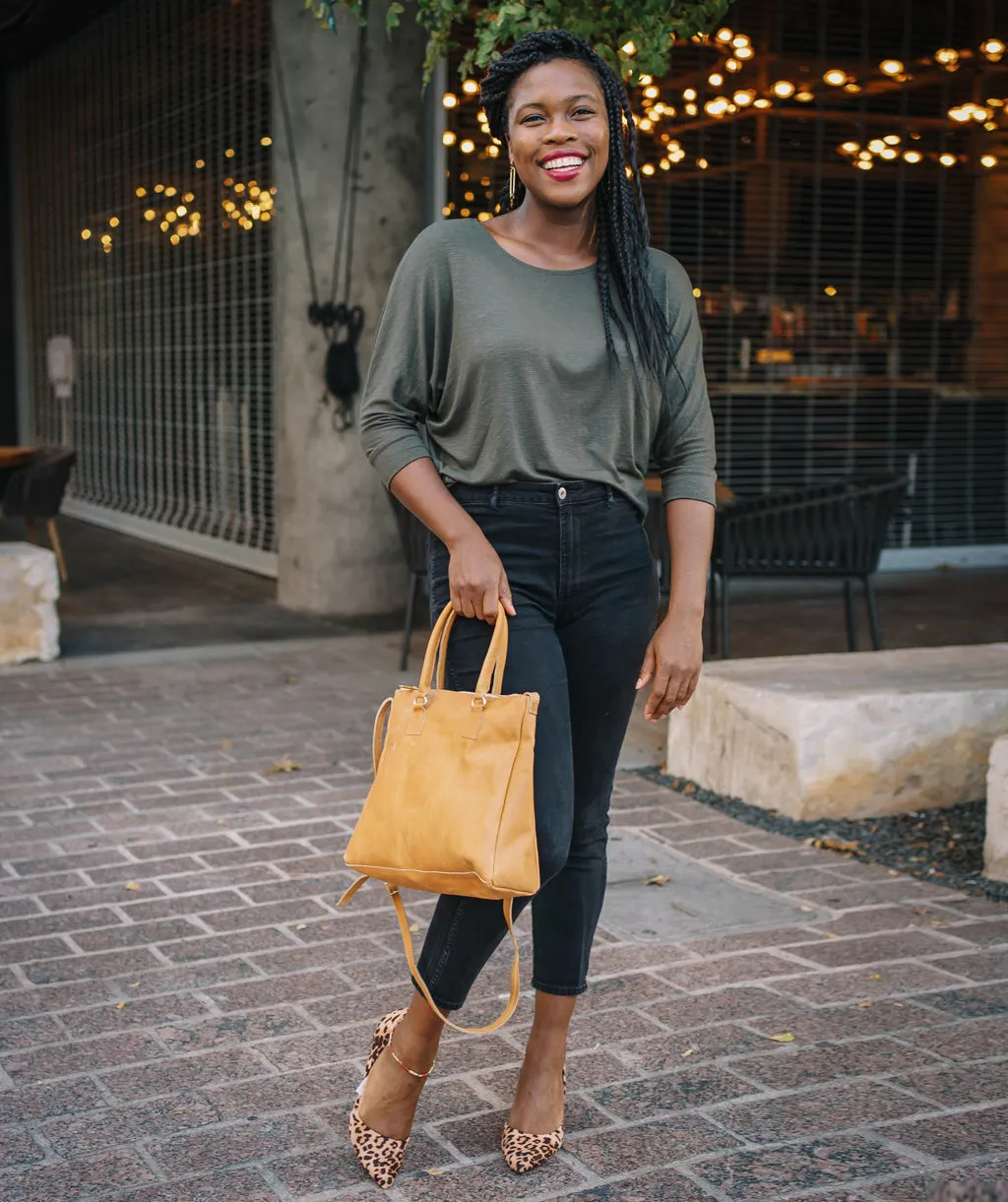 LENOX dolman top in Army Green