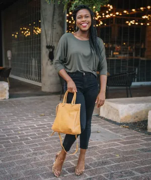 LENOX dolman top in Army Green