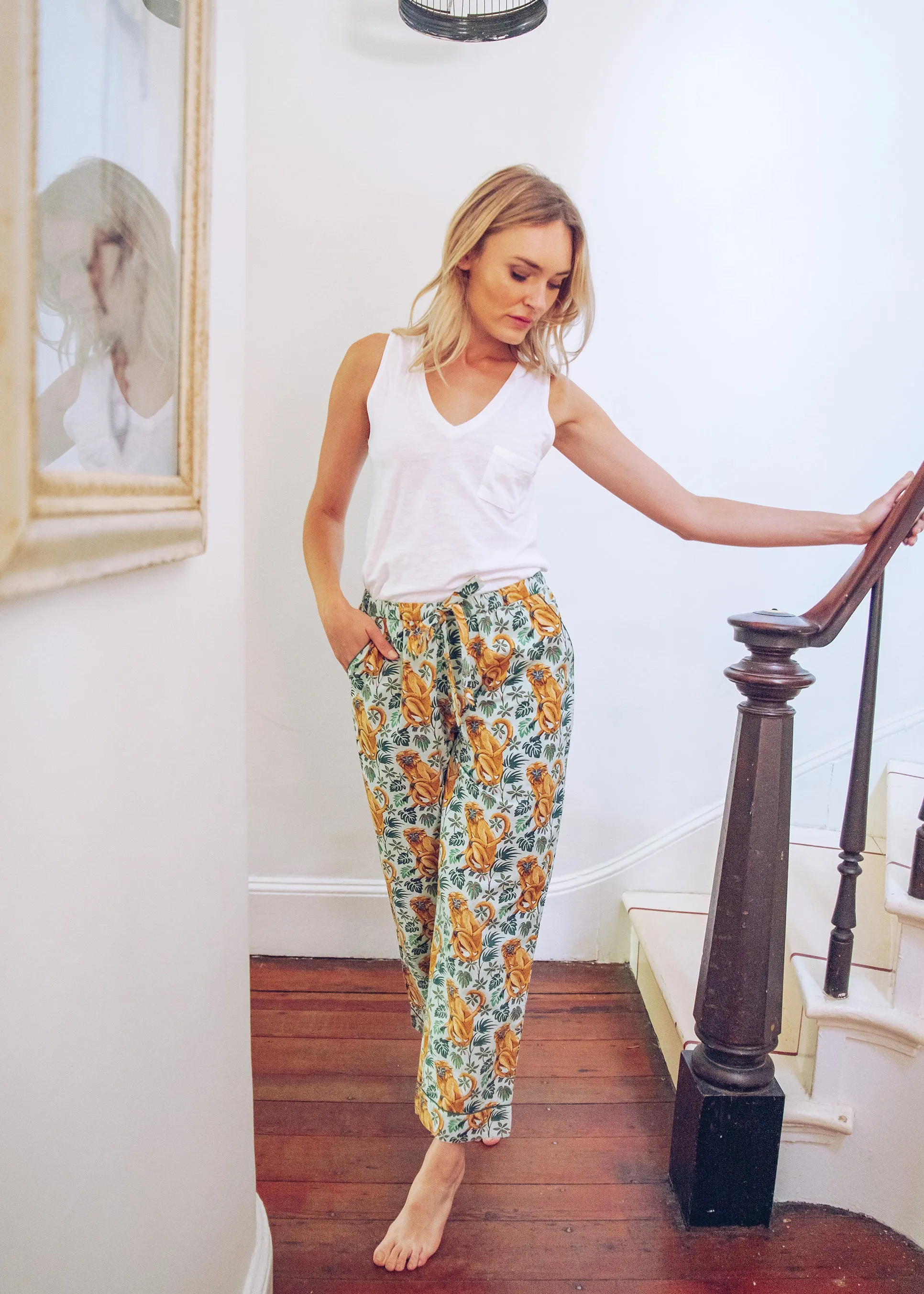 Lion Tamarin - Pajama Pants - Jade