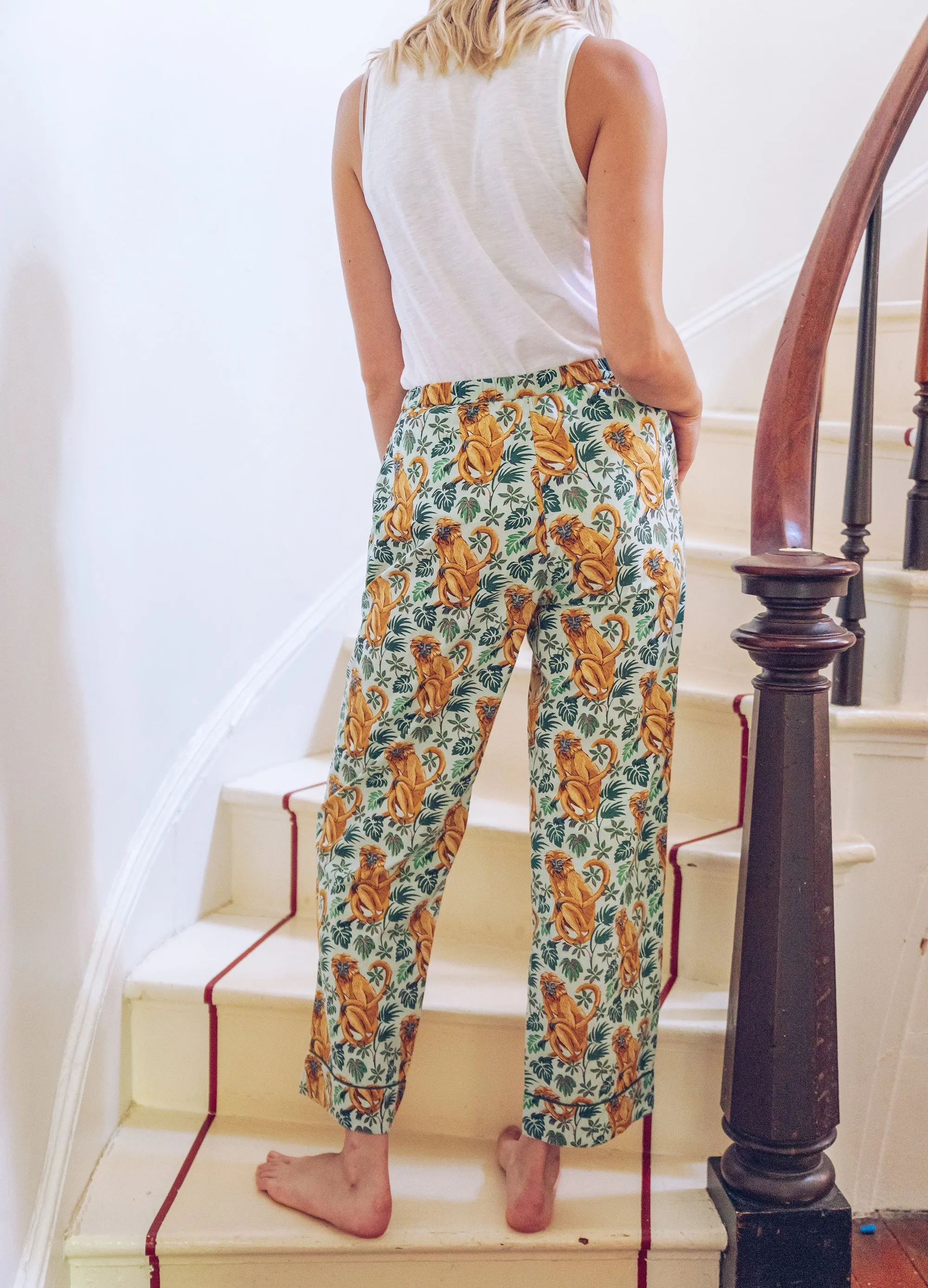 Lion Tamarin - Pajama Pants - Jade