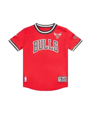 NBA CHICAGO BULLS CLASSIC LITTLE BOYS SHORT SLEEVE MESH TEE (RED/BLACK)