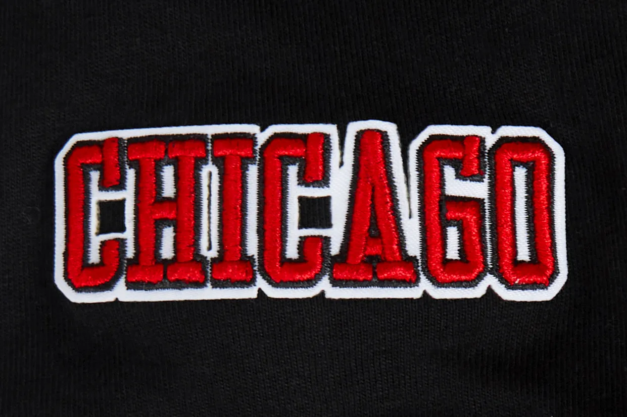 NBA CHICAGO BULLS CLASSIC LITTLE BOYS SHORT SLEEVE STRIPED RIB TEE (BLACK/RED)