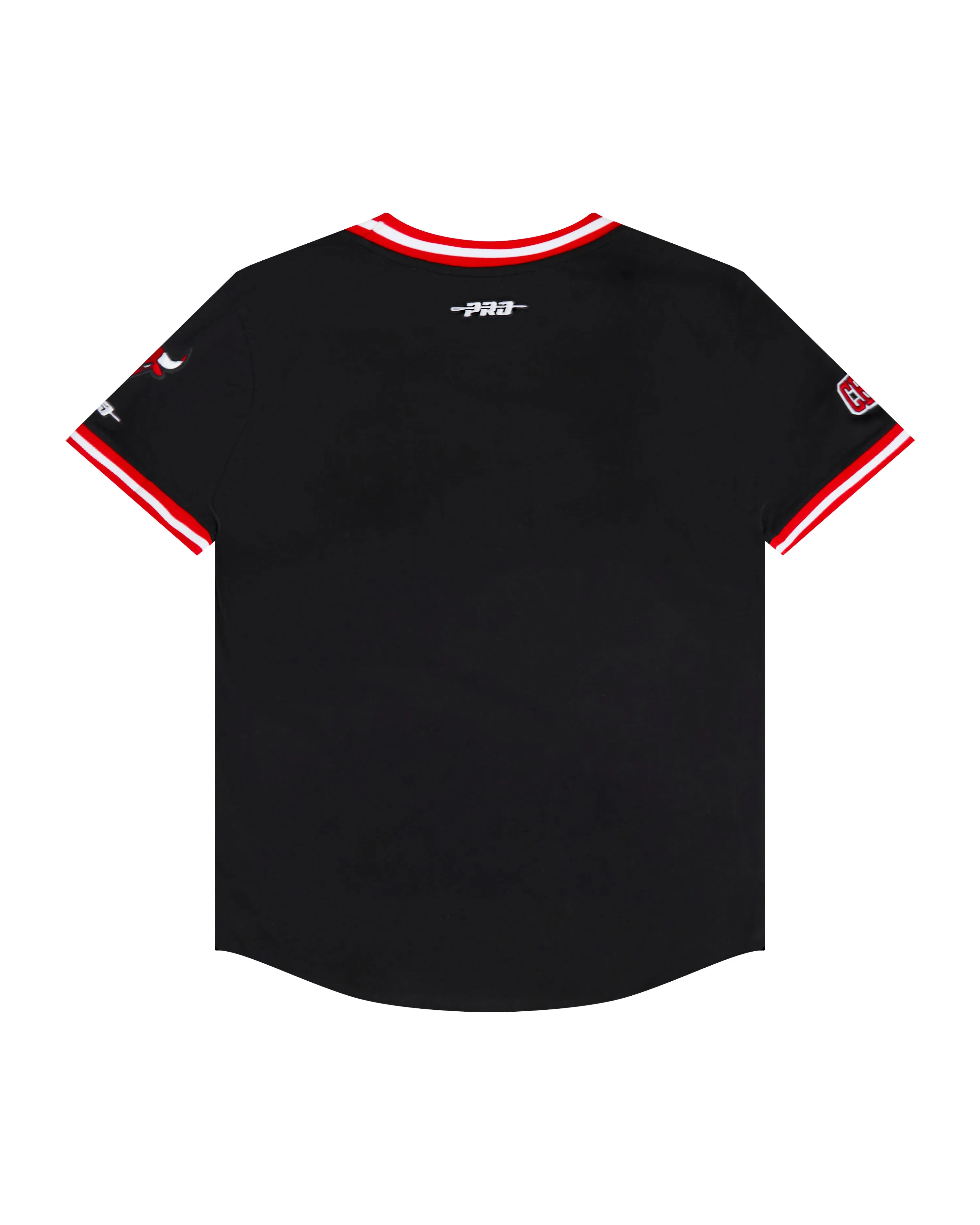 NBA CHICAGO BULLS CLASSIC LITTLE BOYS SHORT SLEEVE STRIPED RIB TEE (BLACK/RED)