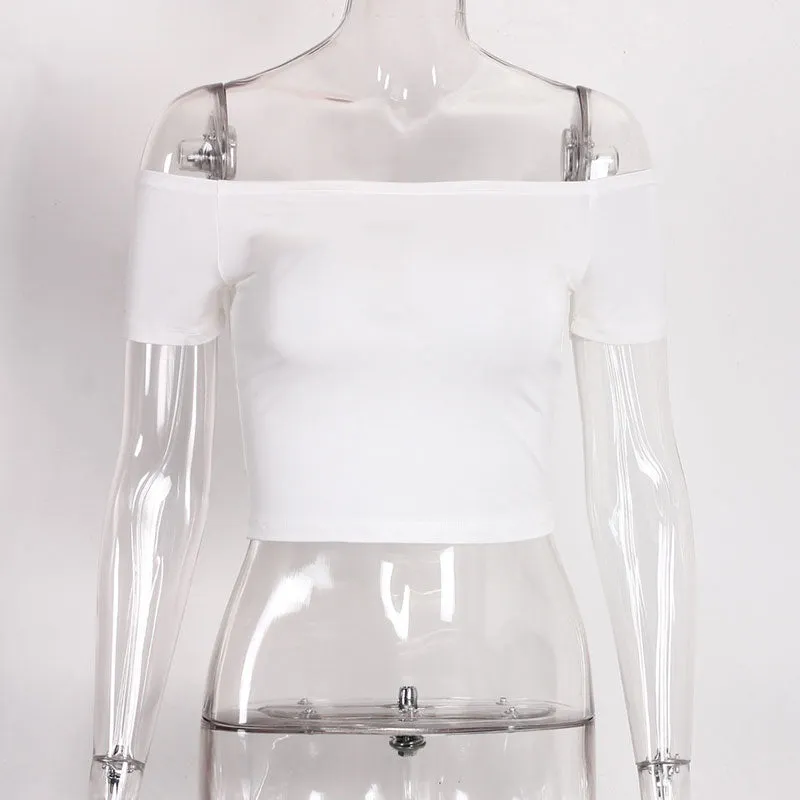 Off Shoulder Crop Top Shirt