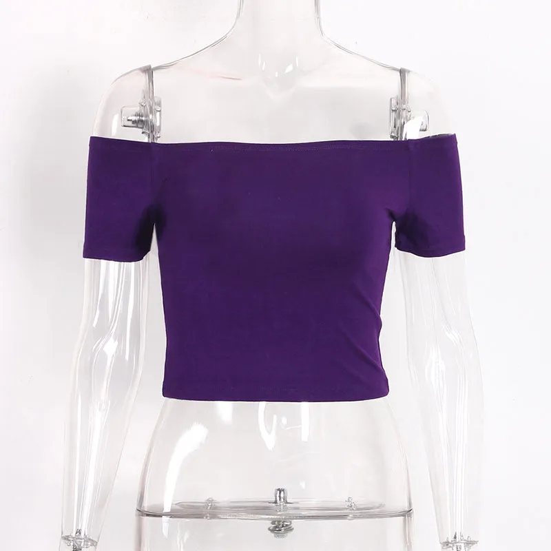 Off Shoulder Crop Top Shirt