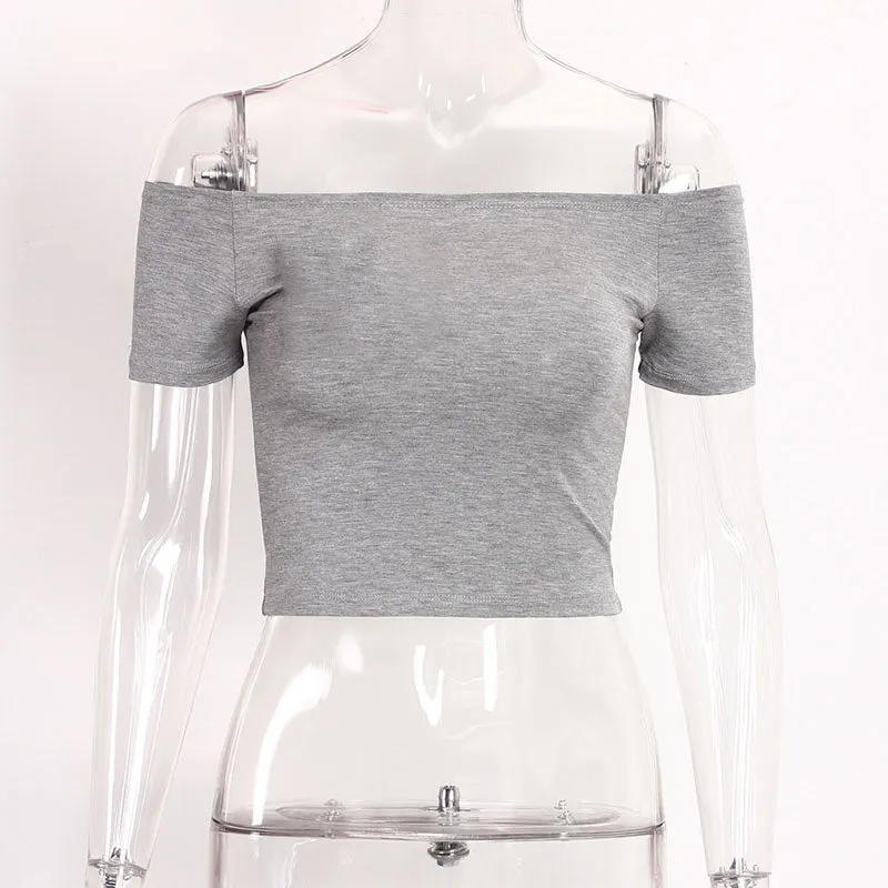 Off Shoulder Crop Top Shirt