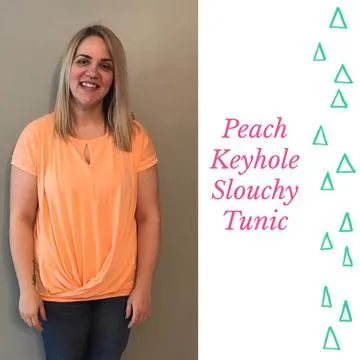 Peach Keyhole Slouchy Tunic