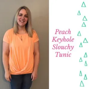 Peach Keyhole Slouchy Tunic