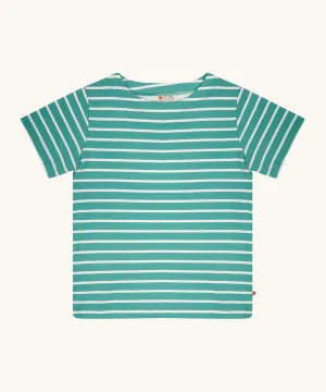 Piccalilly Aqua Green Stripe Building Block T-Shirt