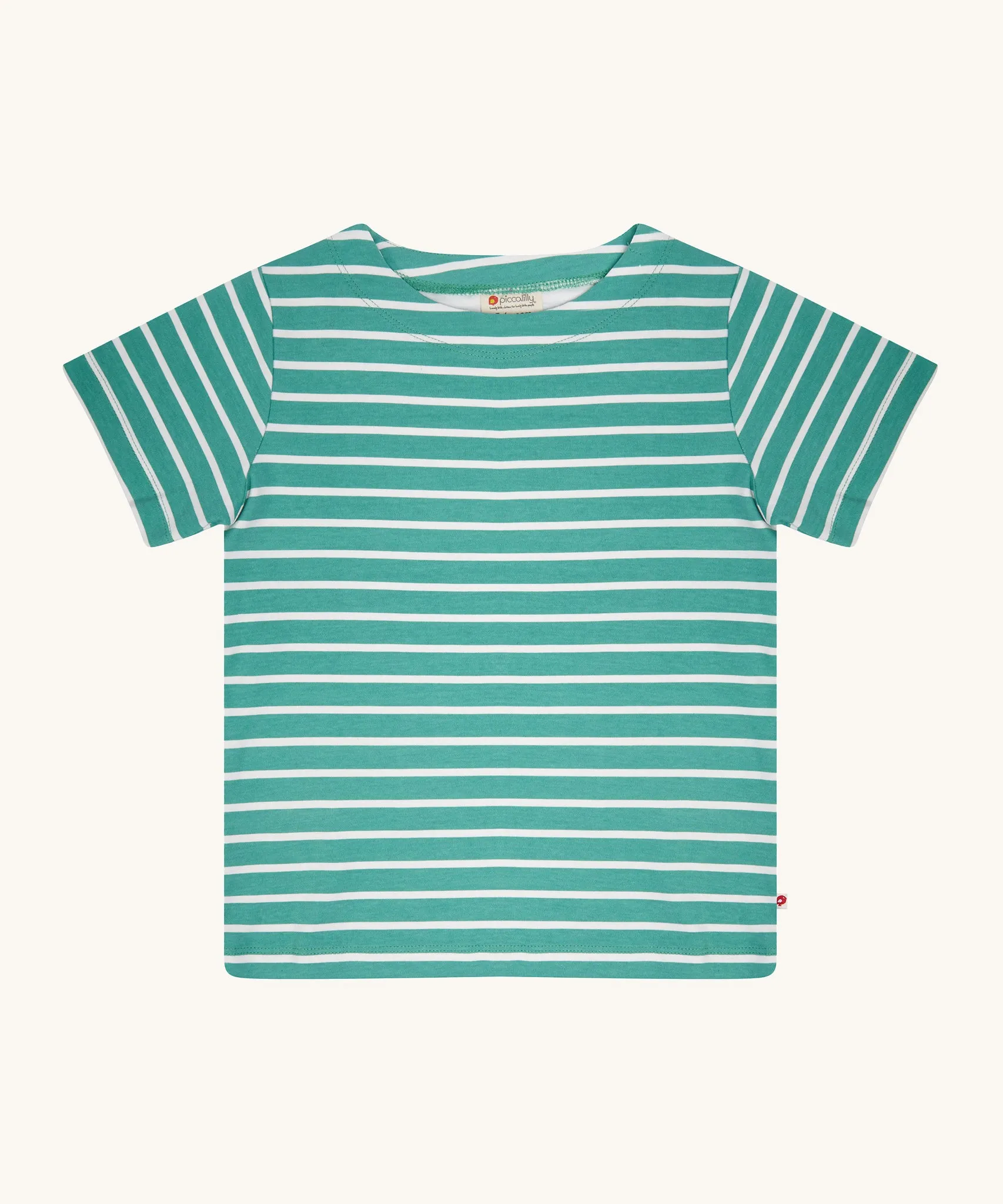 Piccalilly Aqua Green Stripe Building Block T-Shirt