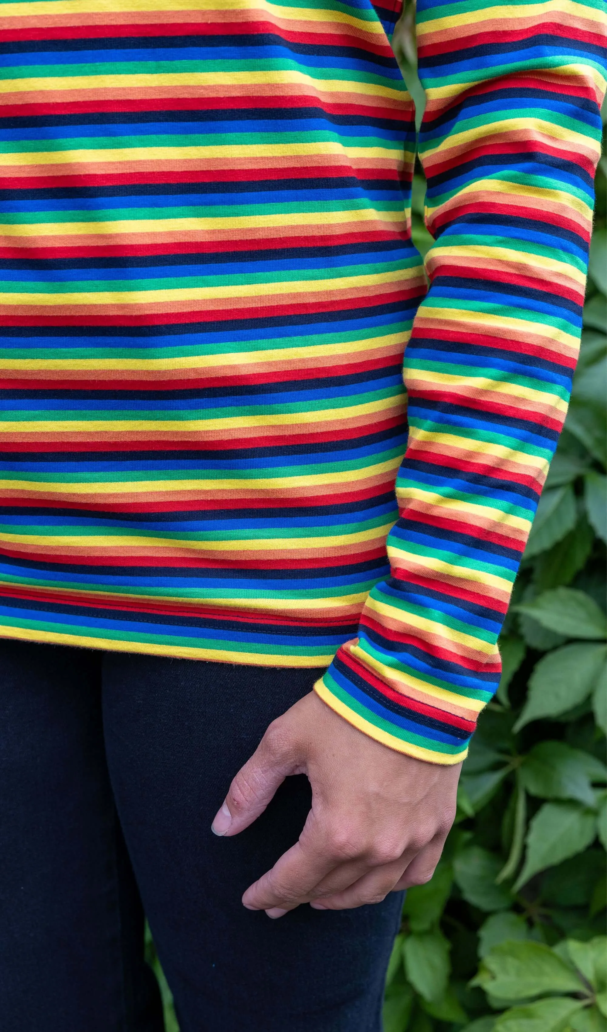 Retro Rainbow Brights Repeat Striped Long Sleeved T Shirt