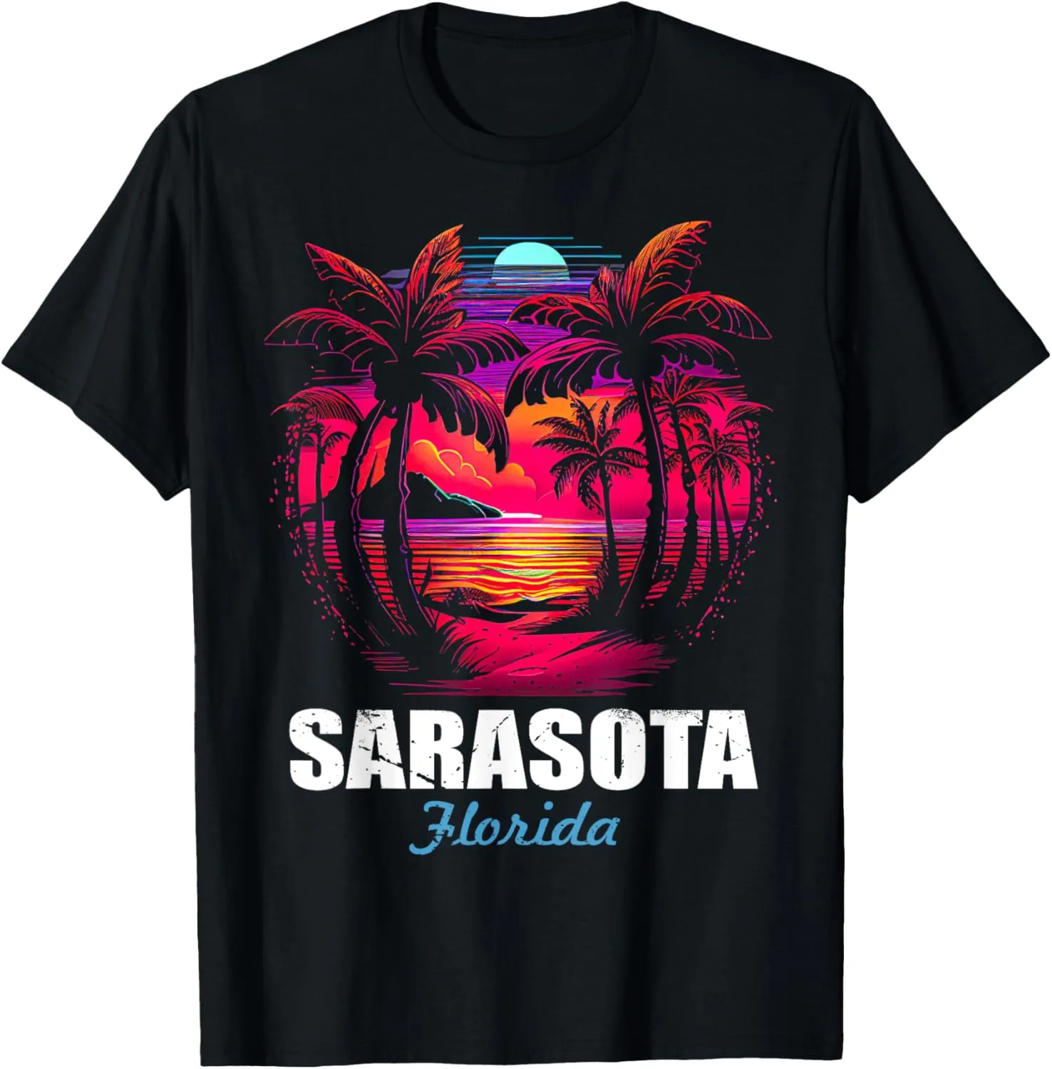 Retro Sarasota Florida Sunset Vintage Vacation Souvenir T-Shirt