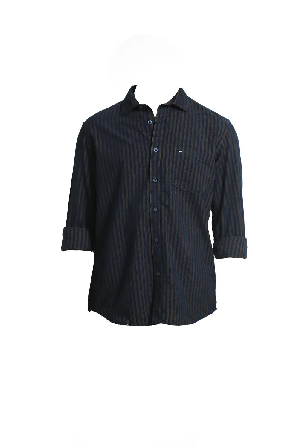 Slim Fit Cotton Corduroy Stripe Shirt