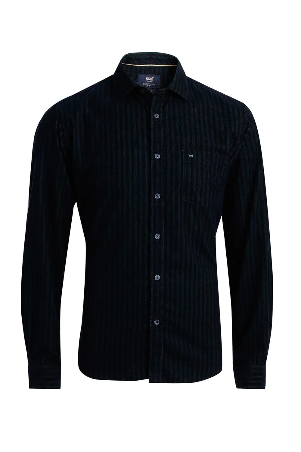 Slim Fit Cotton Corduroy Stripe Shirt