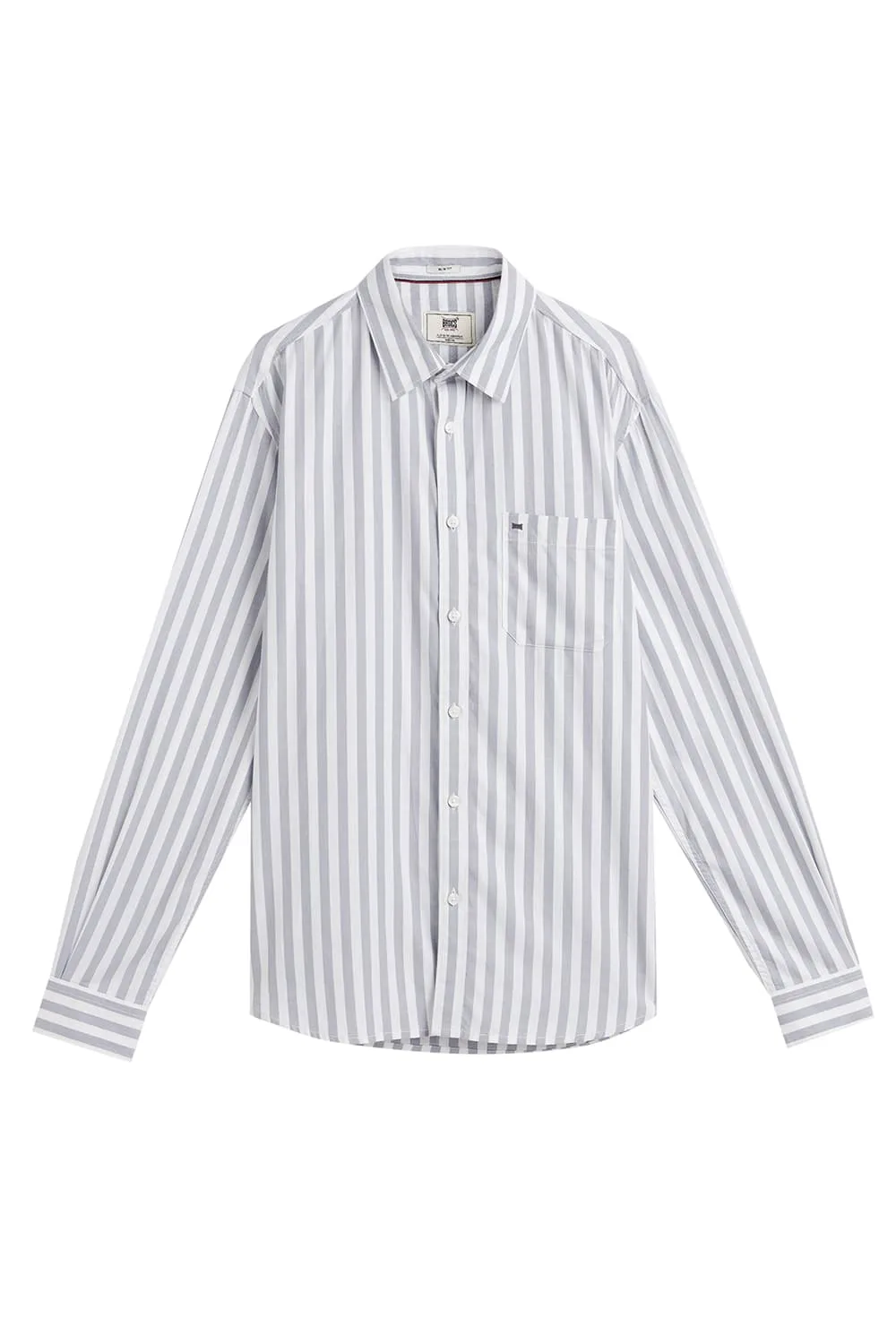 Slim Fit Cotton Herringbone Twill Stripe Shirt