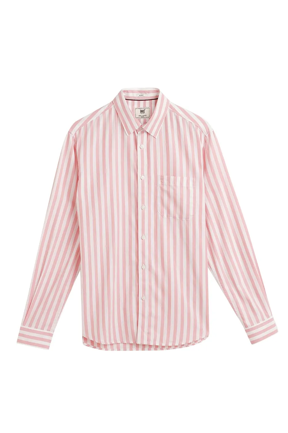 Slim Fit Cotton Herringbone Twill Stripe Shirt