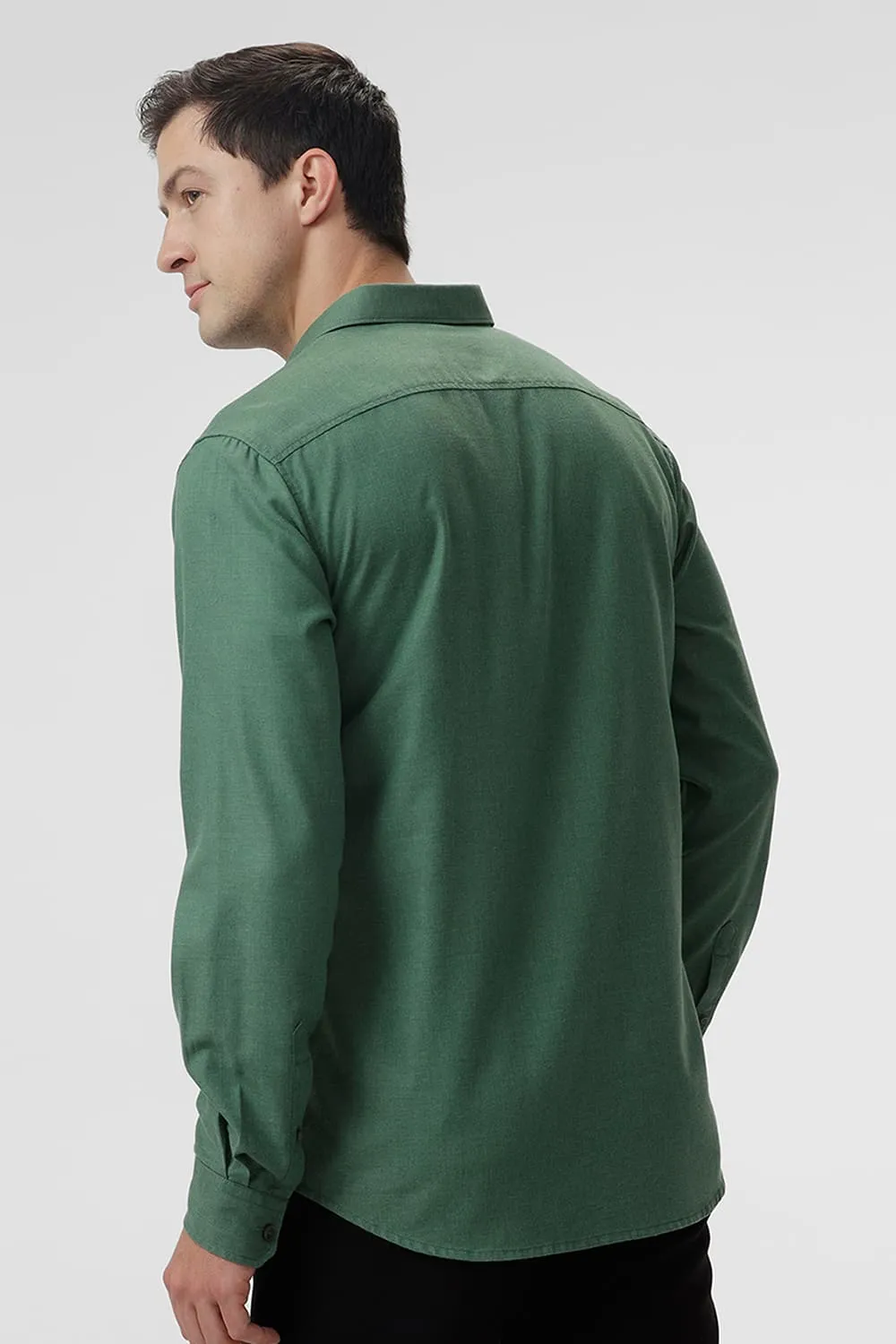 Slim Fit Ployester Cotton Lyocel Melange Shirt