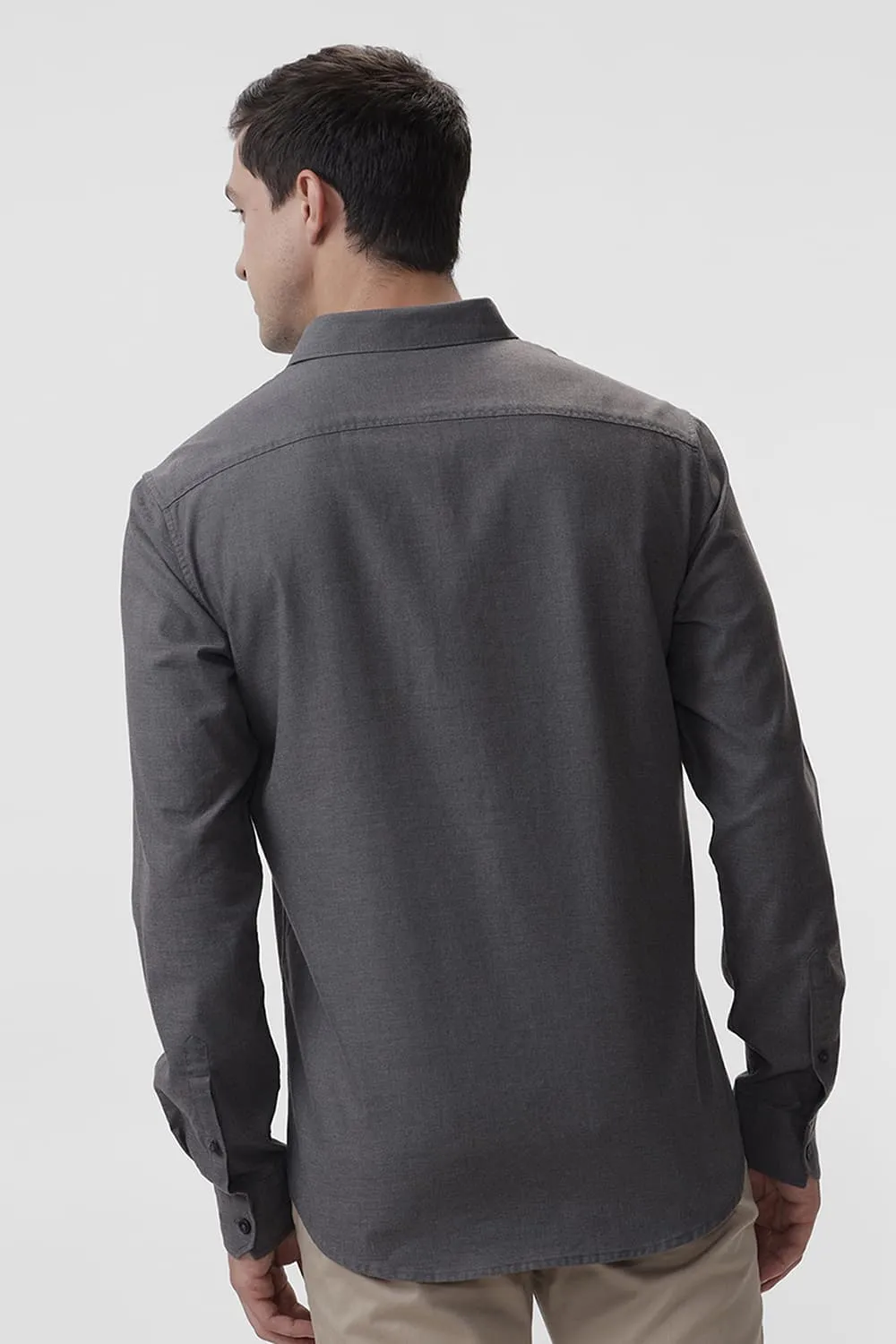 Slim Fit Ployester Cotton Lyocel Melange Shirt