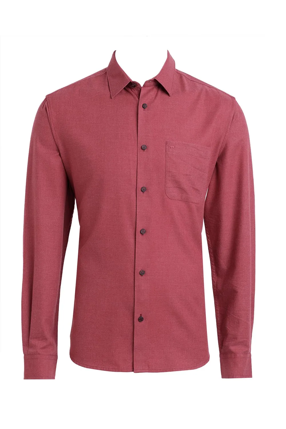 Slim Fit Ployester Cotton Lyocel Melange Shirt