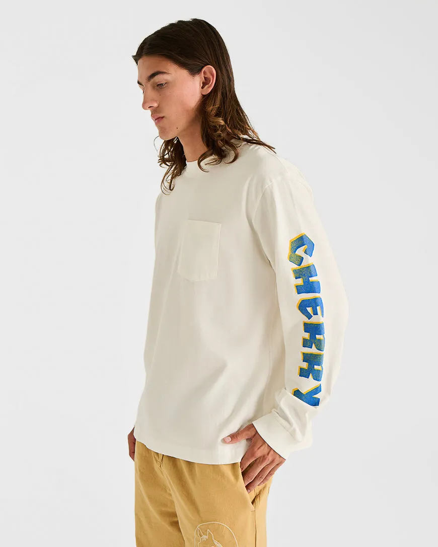 Sunset  Pocket Tee L/S (White)