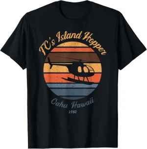 TC's Island hoppers Helicopter vintage sunset 80's worn T-Shirt