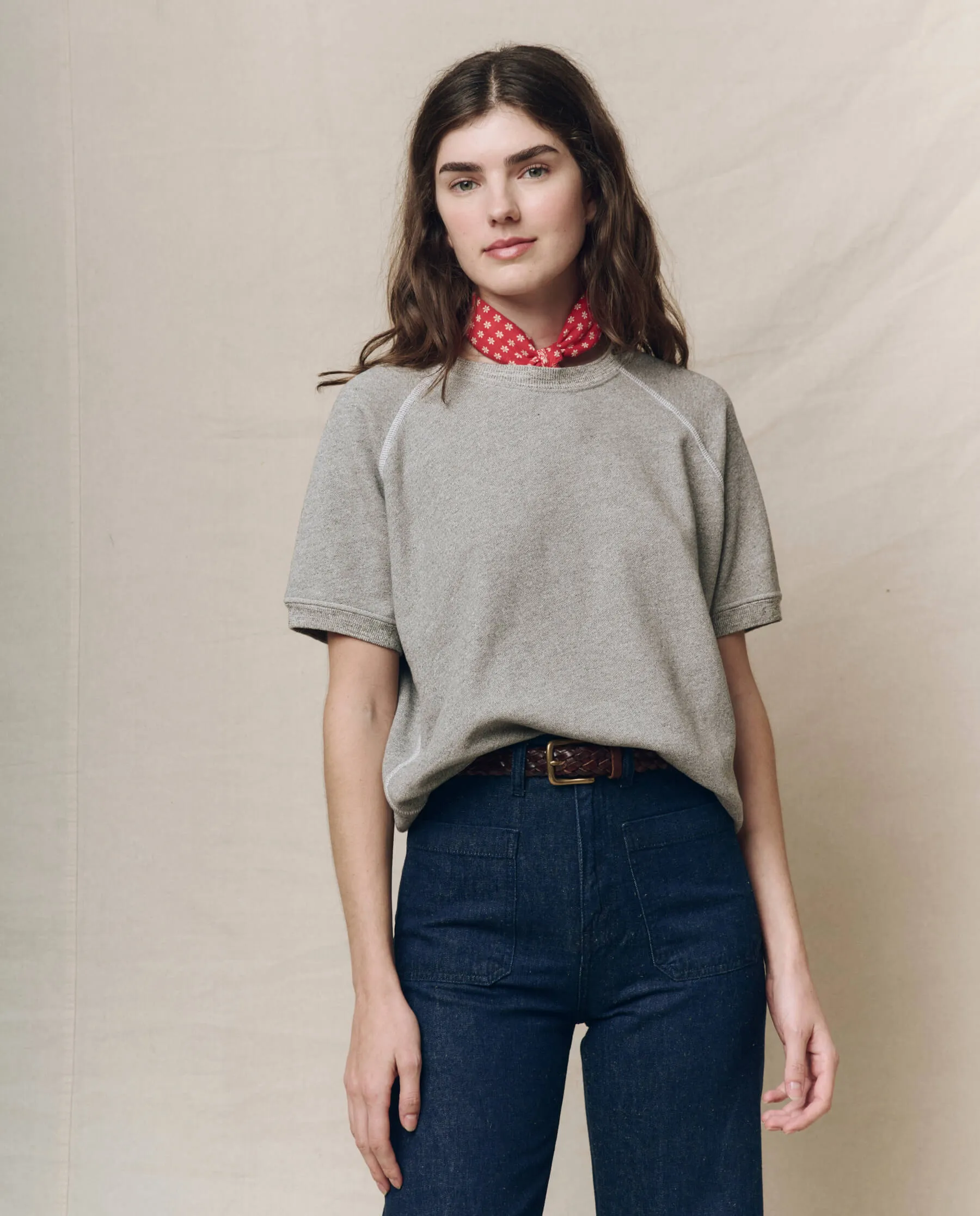 The Short Sleeve Sweatshirt. Solid -- Varsity Grey