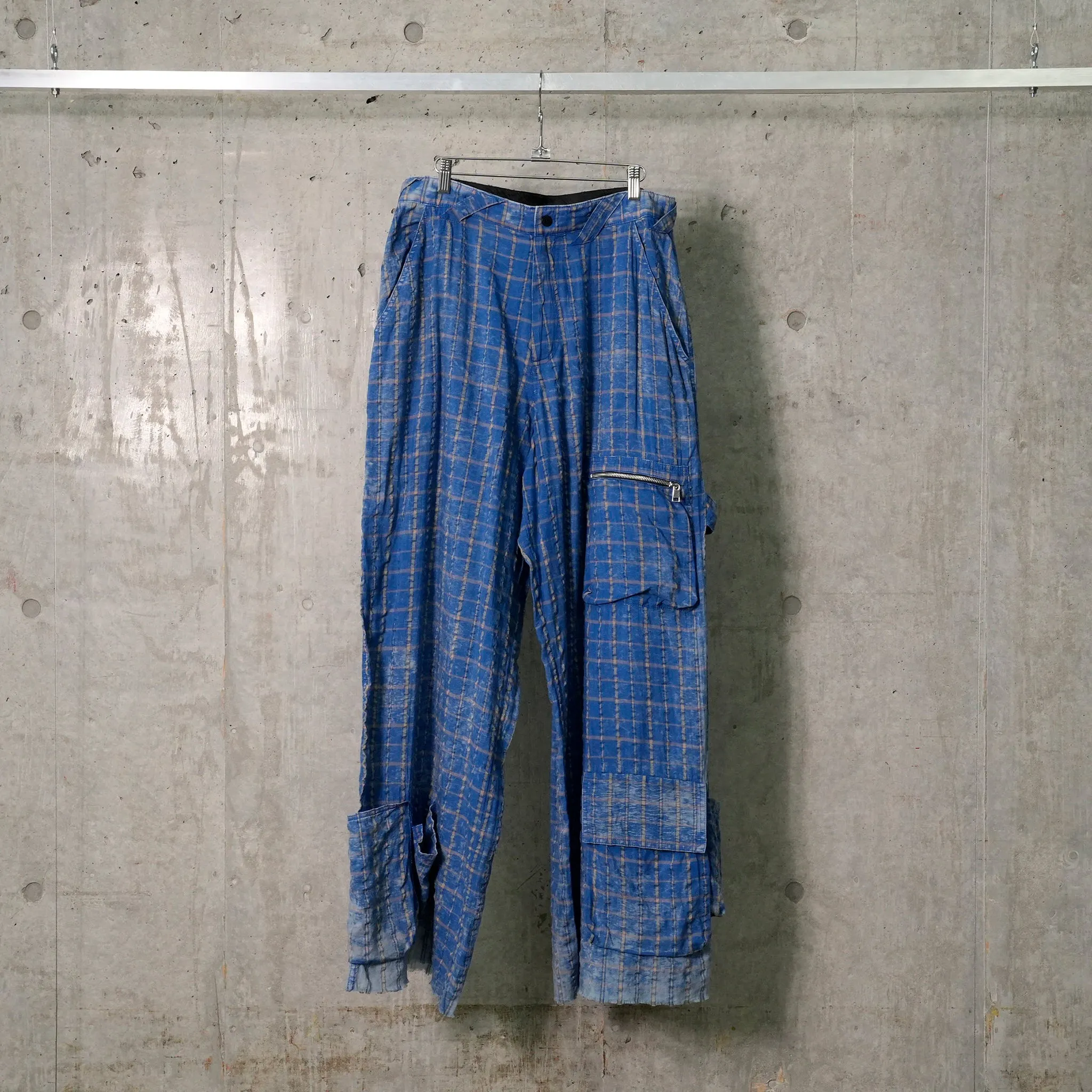TREATED PANTS / BLUE CHECKED