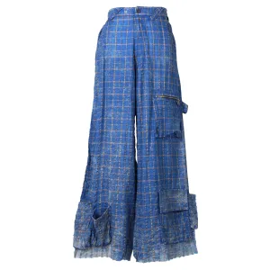 TREATED PANTS / BLUE CHECKED