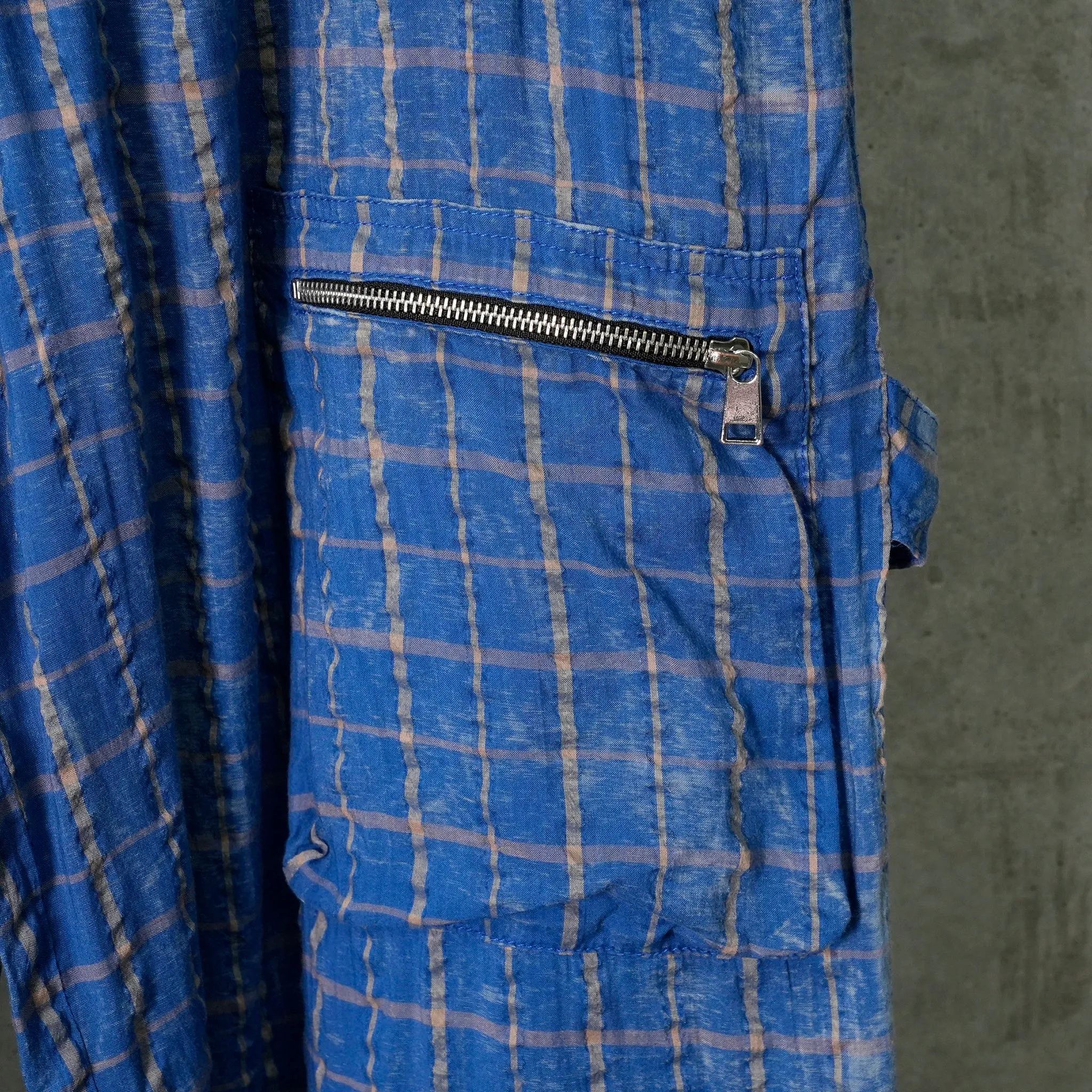 TREATED PANTS / BLUE CHECKED