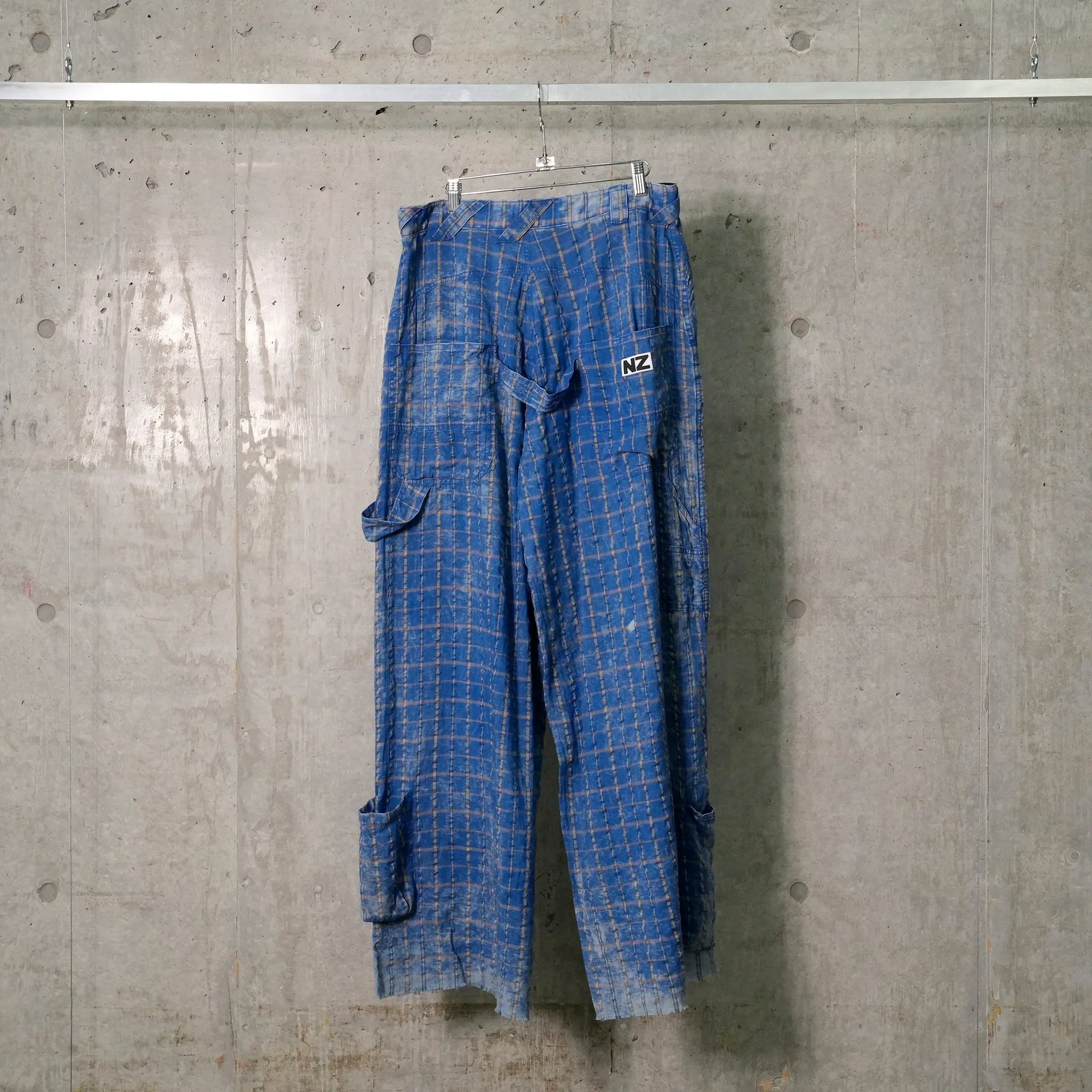 TREATED PANTS / BLUE CHECKED