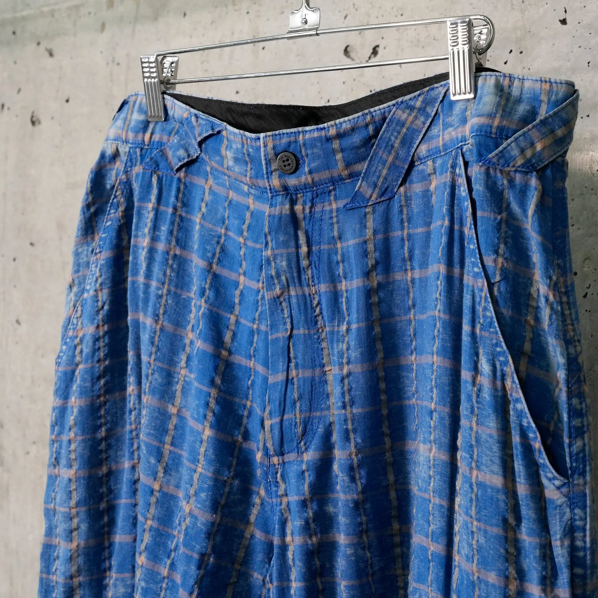 TREATED PANTS / BLUE CHECKED