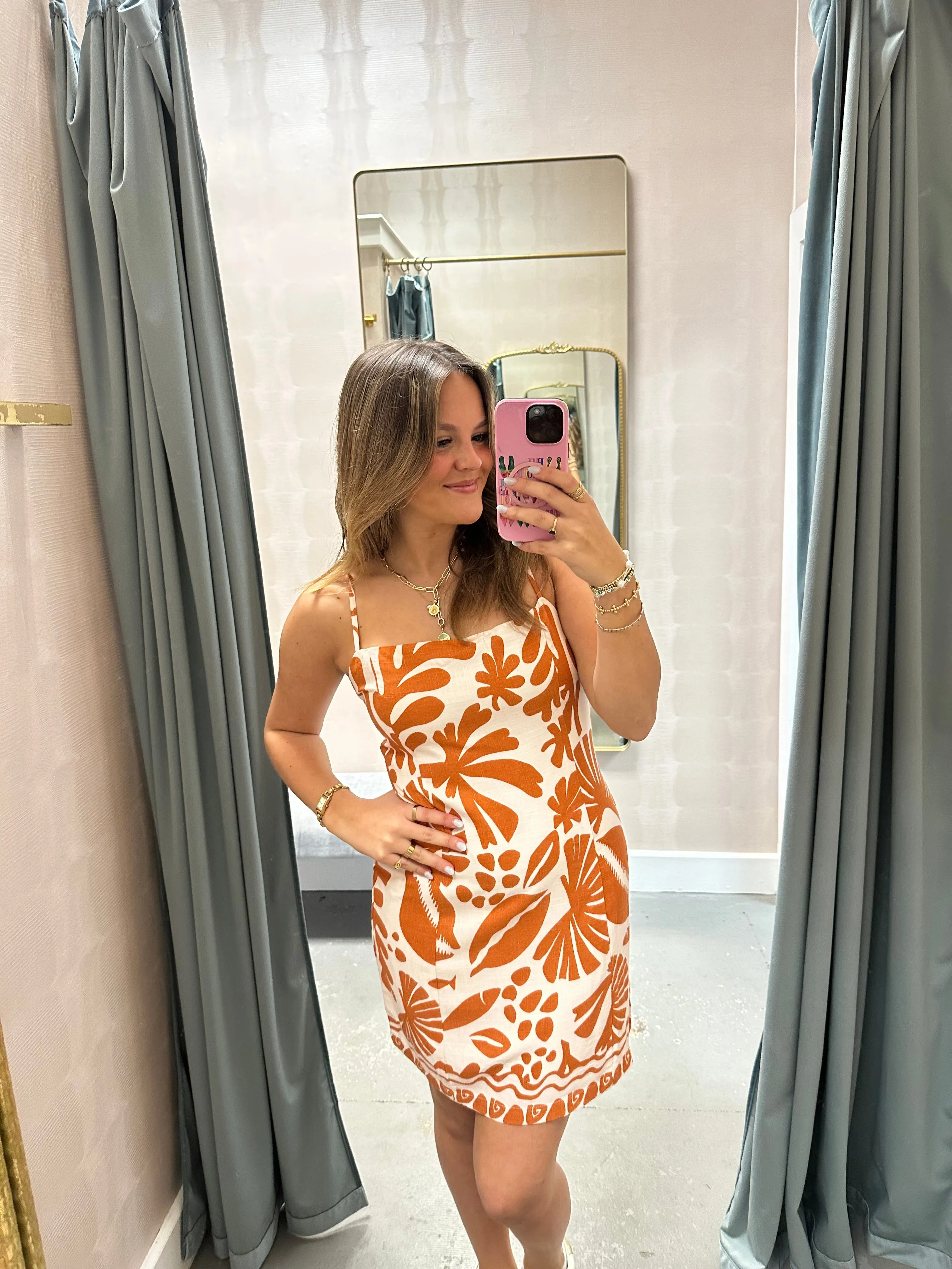 Tropical Dream Mini Dress- Brown/Ivory