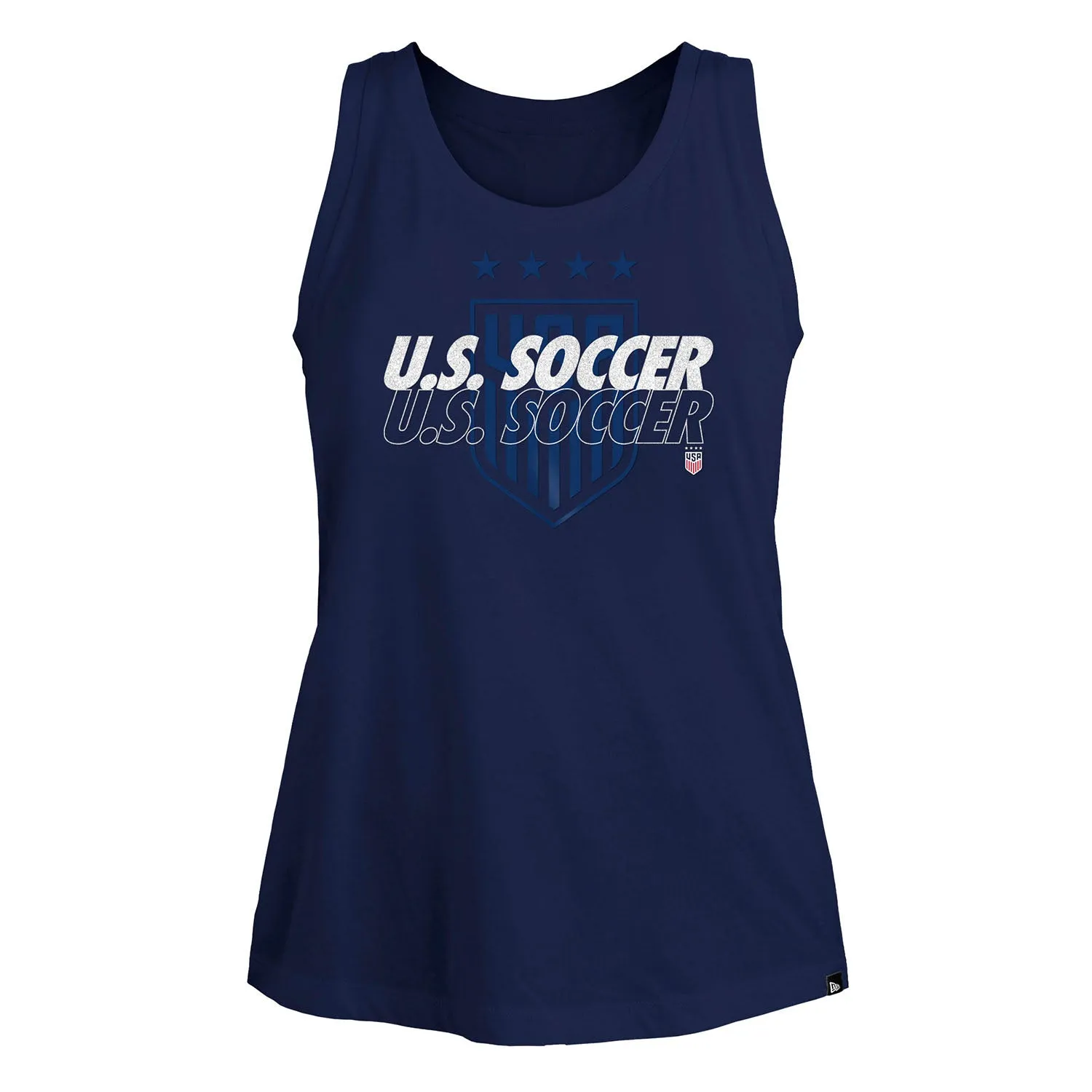 Women's New Era USWNT Glitter Open Back Navy Tank