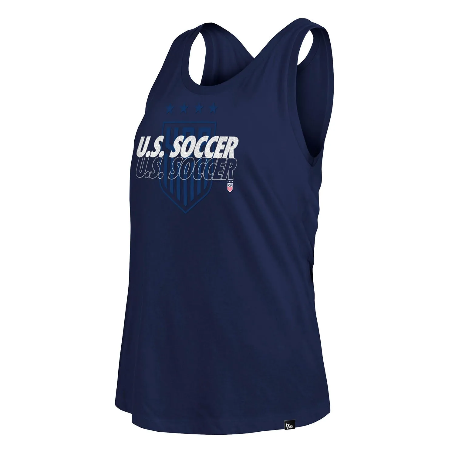 Women's New Era USWNT Glitter Open Back Navy Tank
