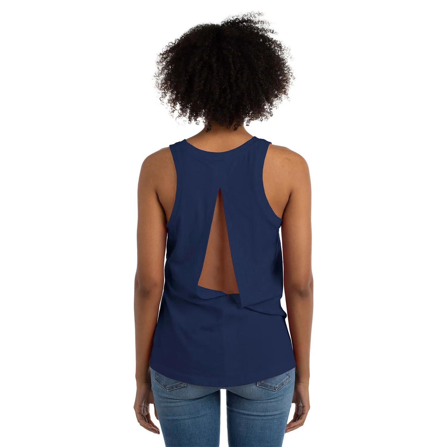 Women's New Era USWNT Glitter Open Back Navy Tank